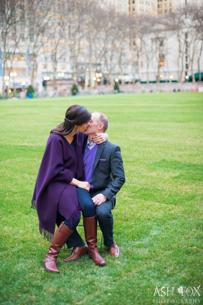 Bryant Park proposal engagement photography in New York City NYC