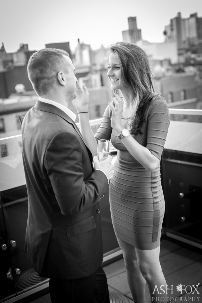 couple's champagne on rooftop