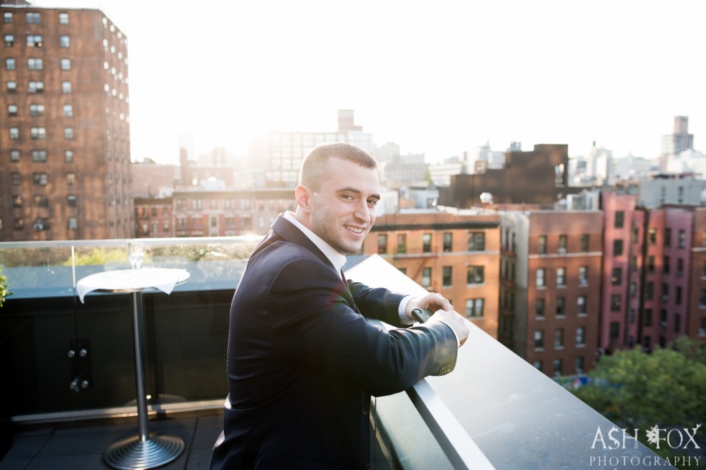 future husband at NYC rooftop balcony