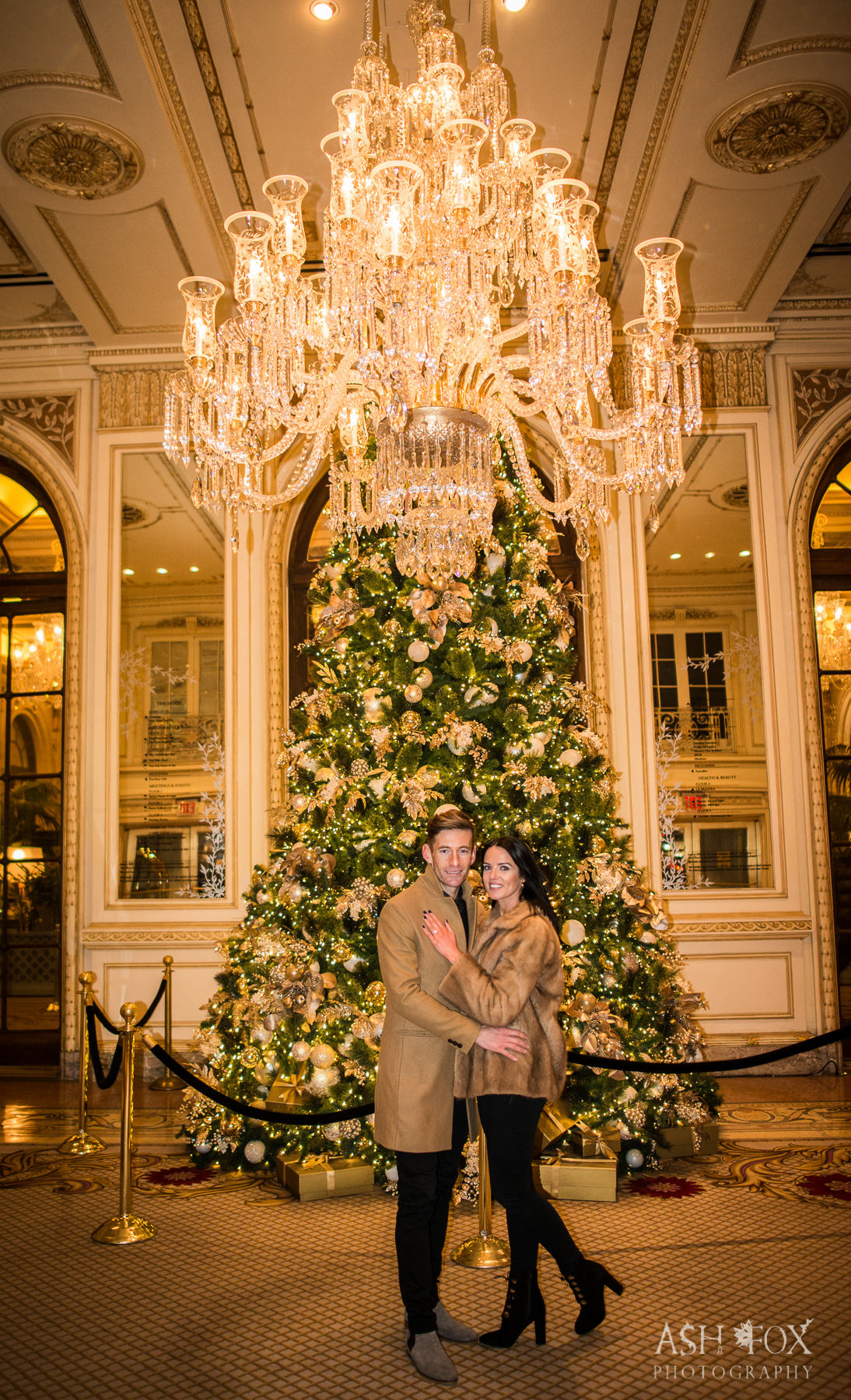 Plaza Hotel Christmas Tree Engagement
