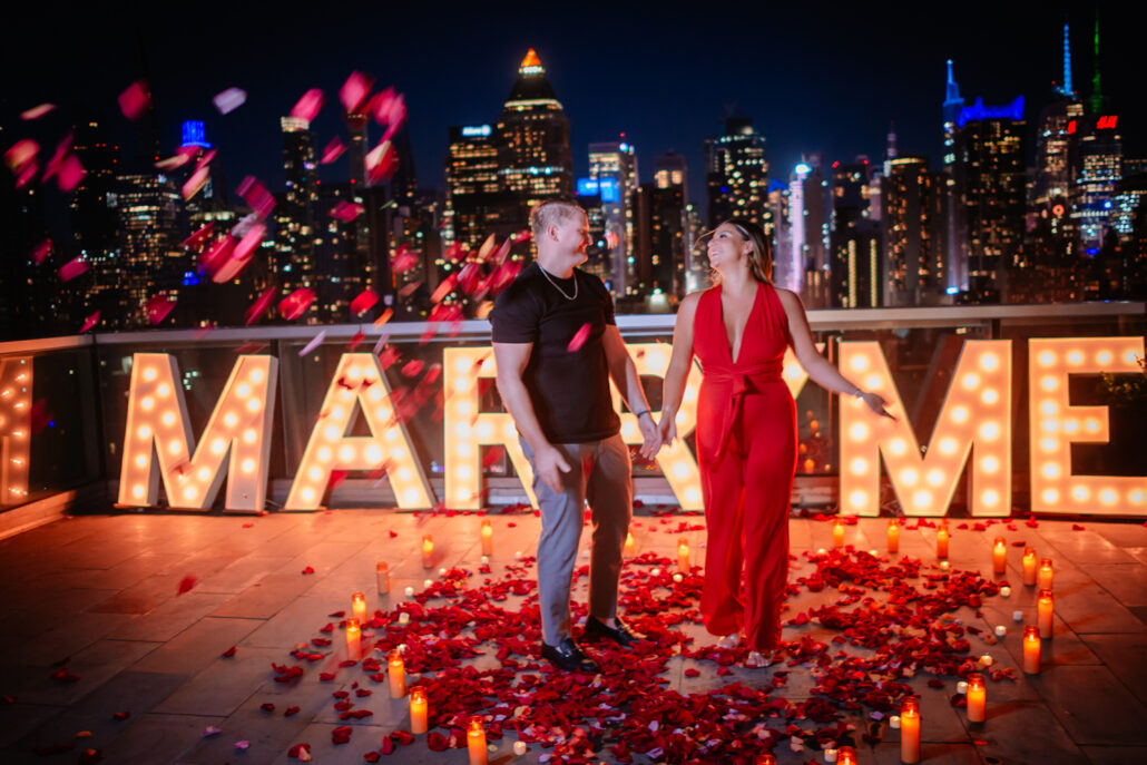 MARRY ME Light up Sign Engagement New York City