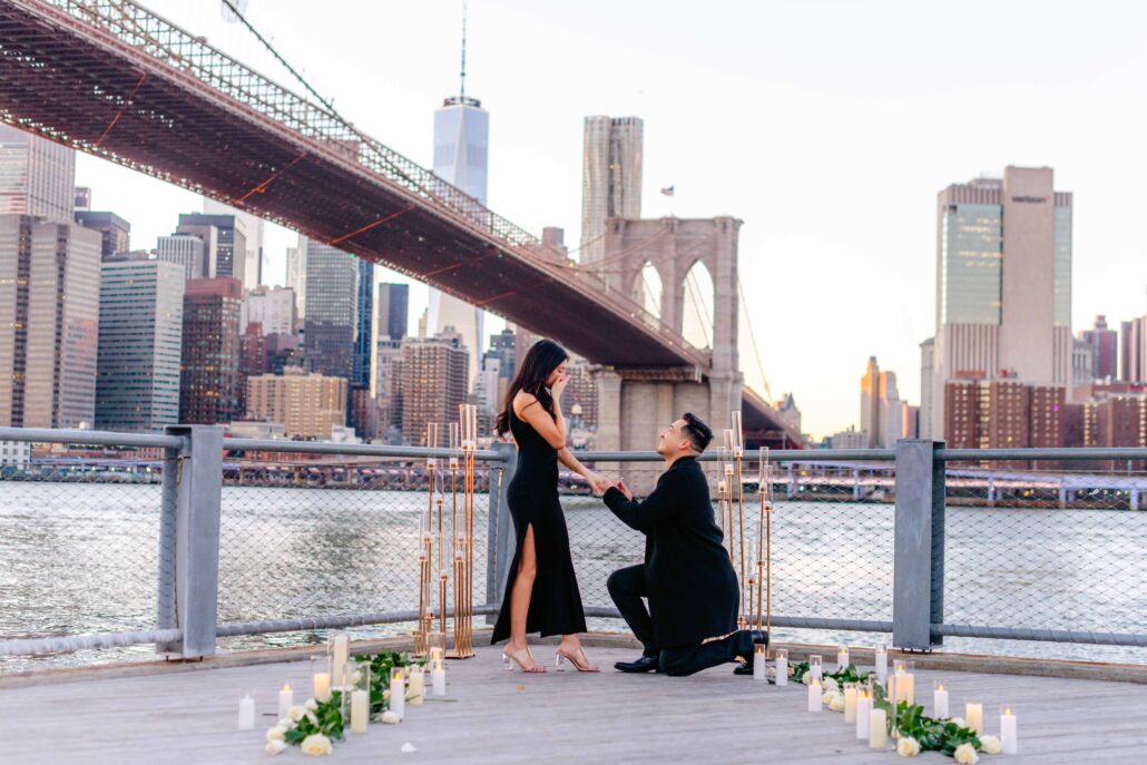 Brooklyn Bridge Skyline Marriage Proposal 