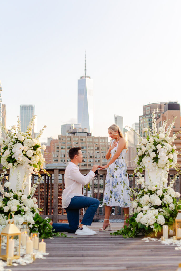 luxury private NYC rooftop engagement
